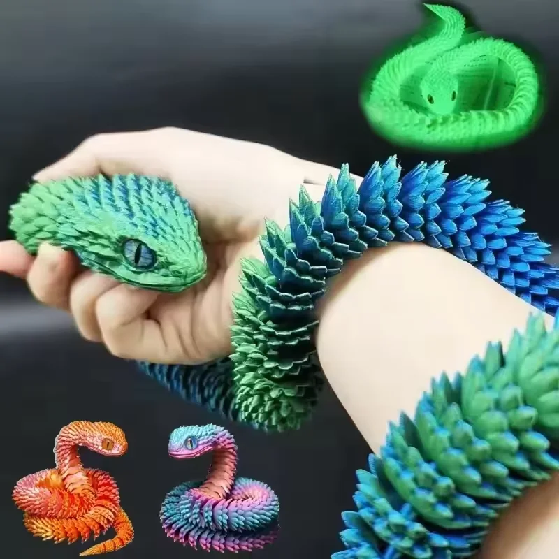 Gummy Candy - Serpiente impresa en 3D, juguete de