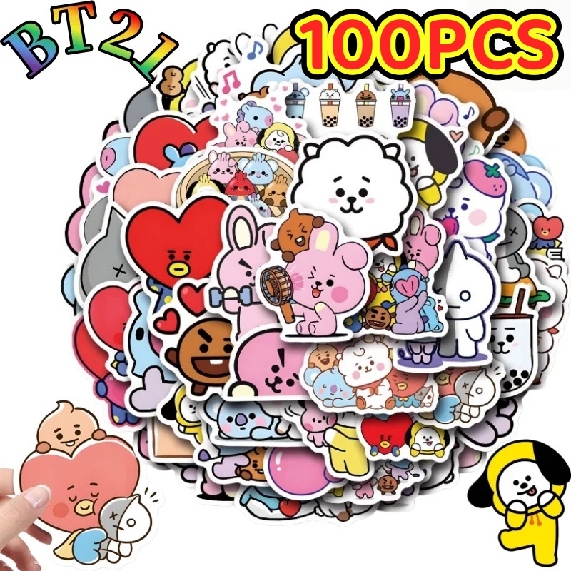 100/200PCS Pegatinas BT21 Chim - Cookies Pack reseña y precio